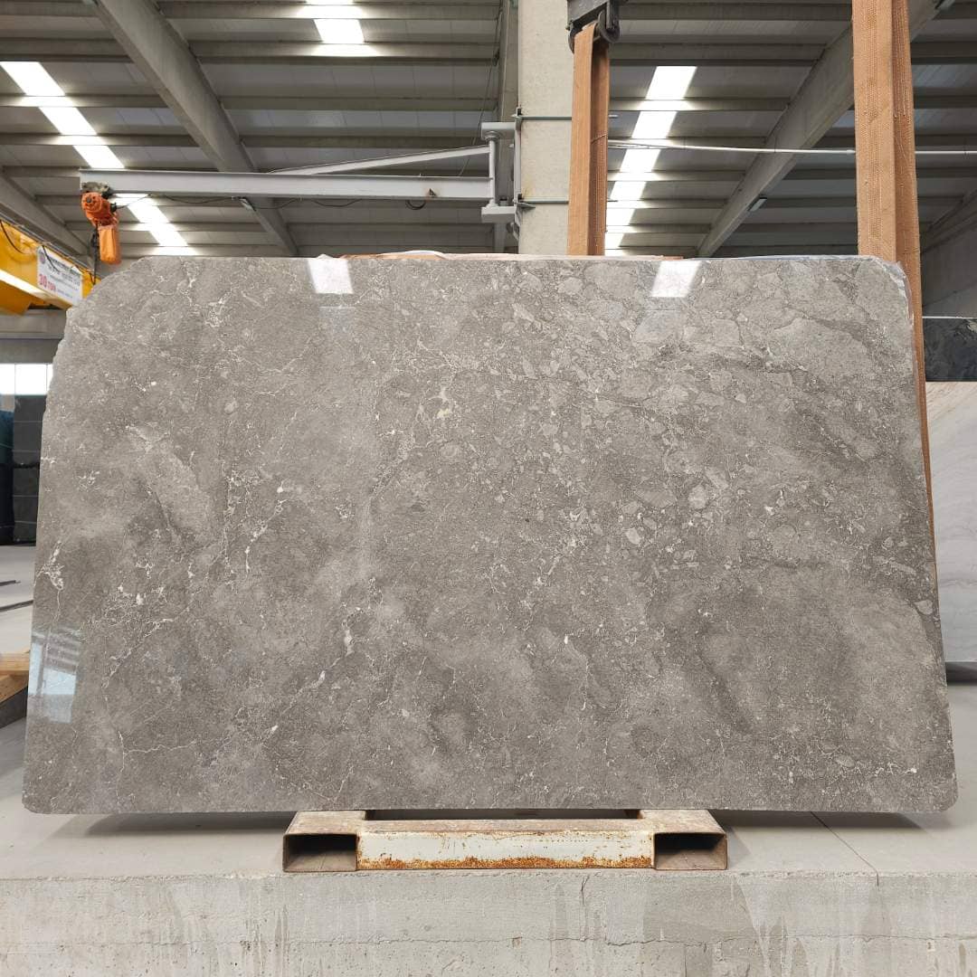 Tundra grey Polished limestone slab in Blue