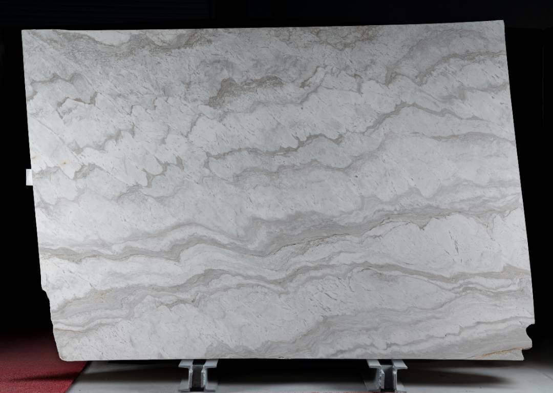 Biancone Venato Honed marble slab in White