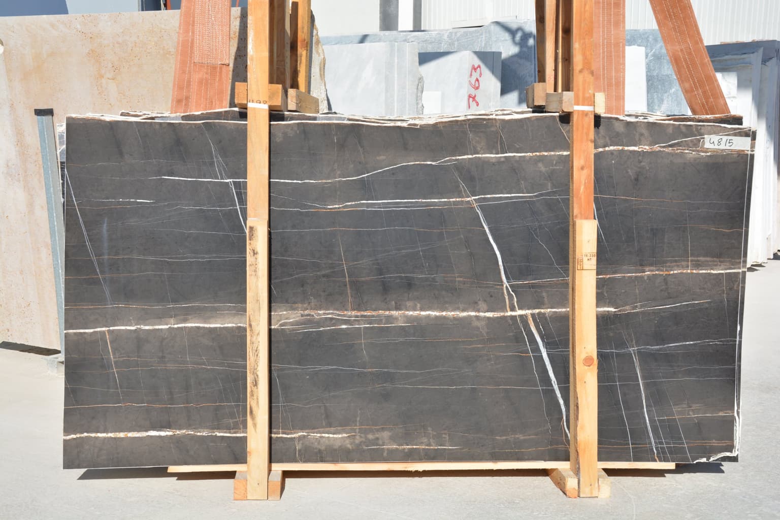 Black Aziza polished marble slab