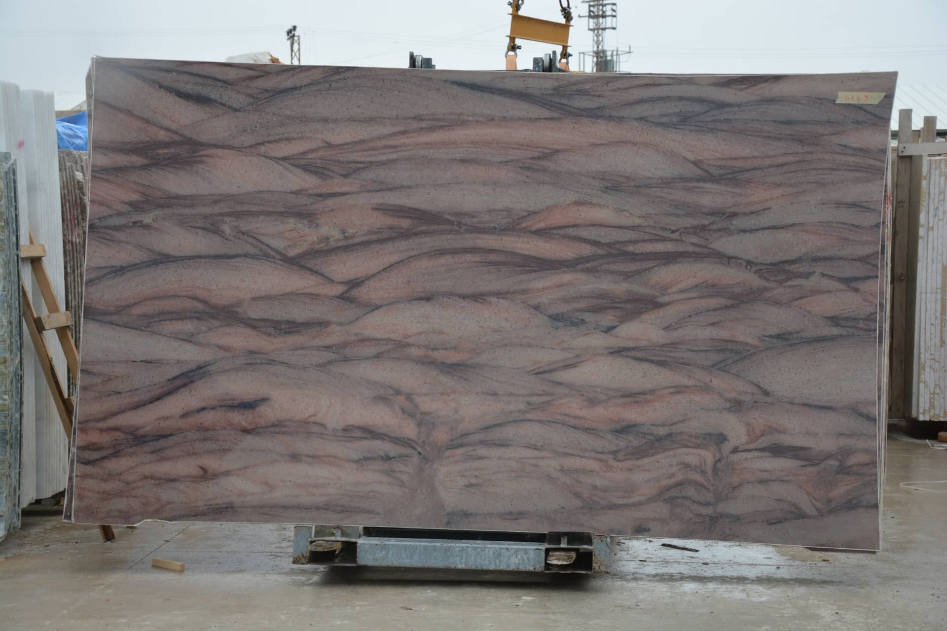 Hills polished marble slab