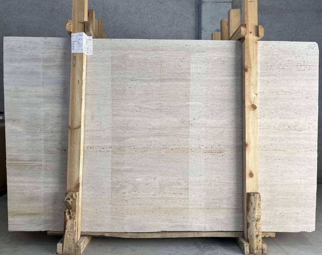Light Travertine Raw travertine slab