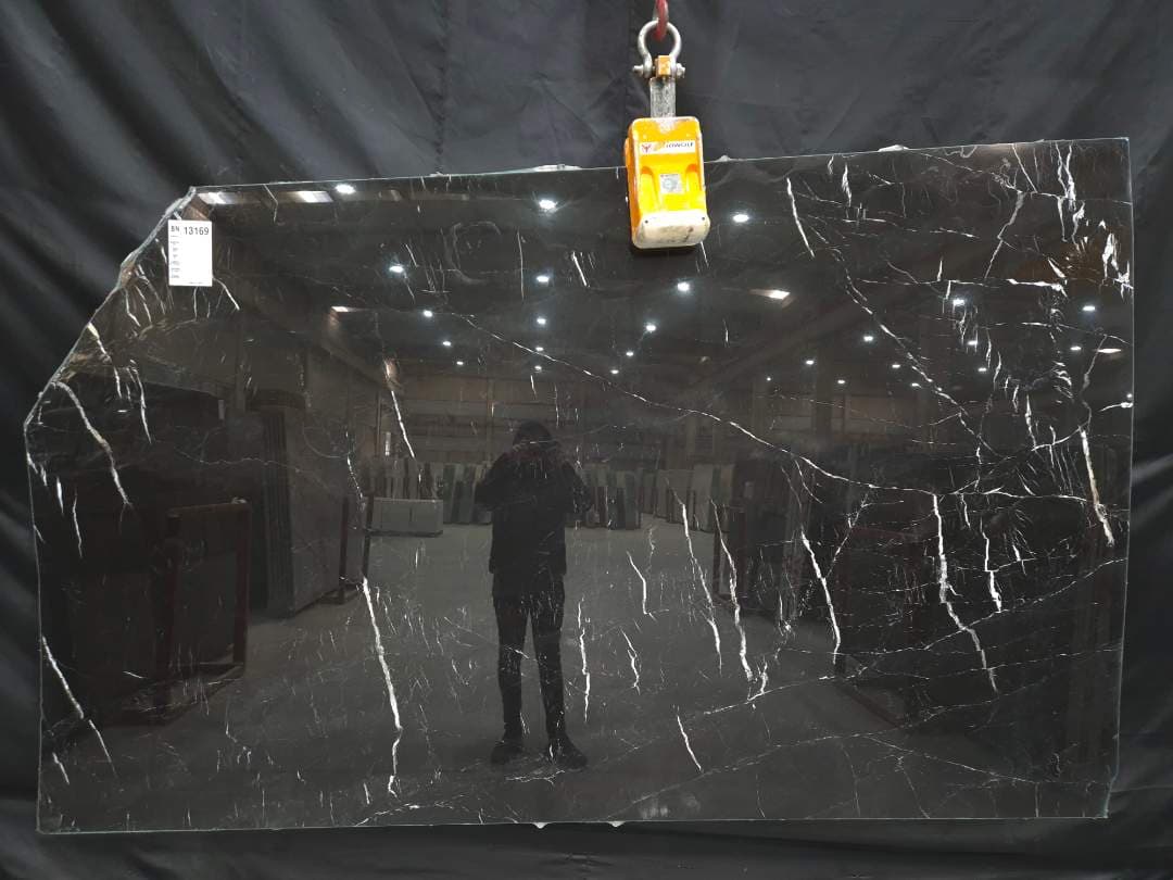 Alexander Black Polished marble slab