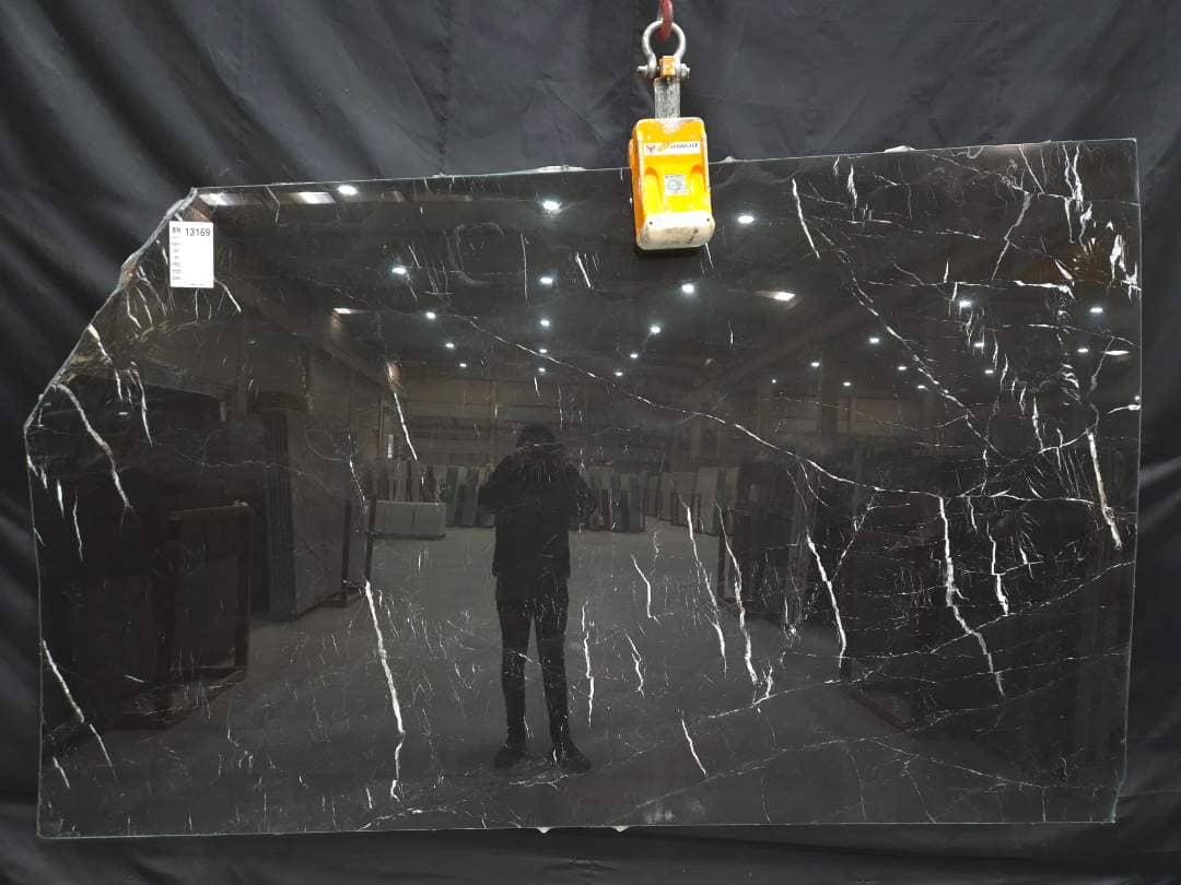 Alexander Black Polished marble slab