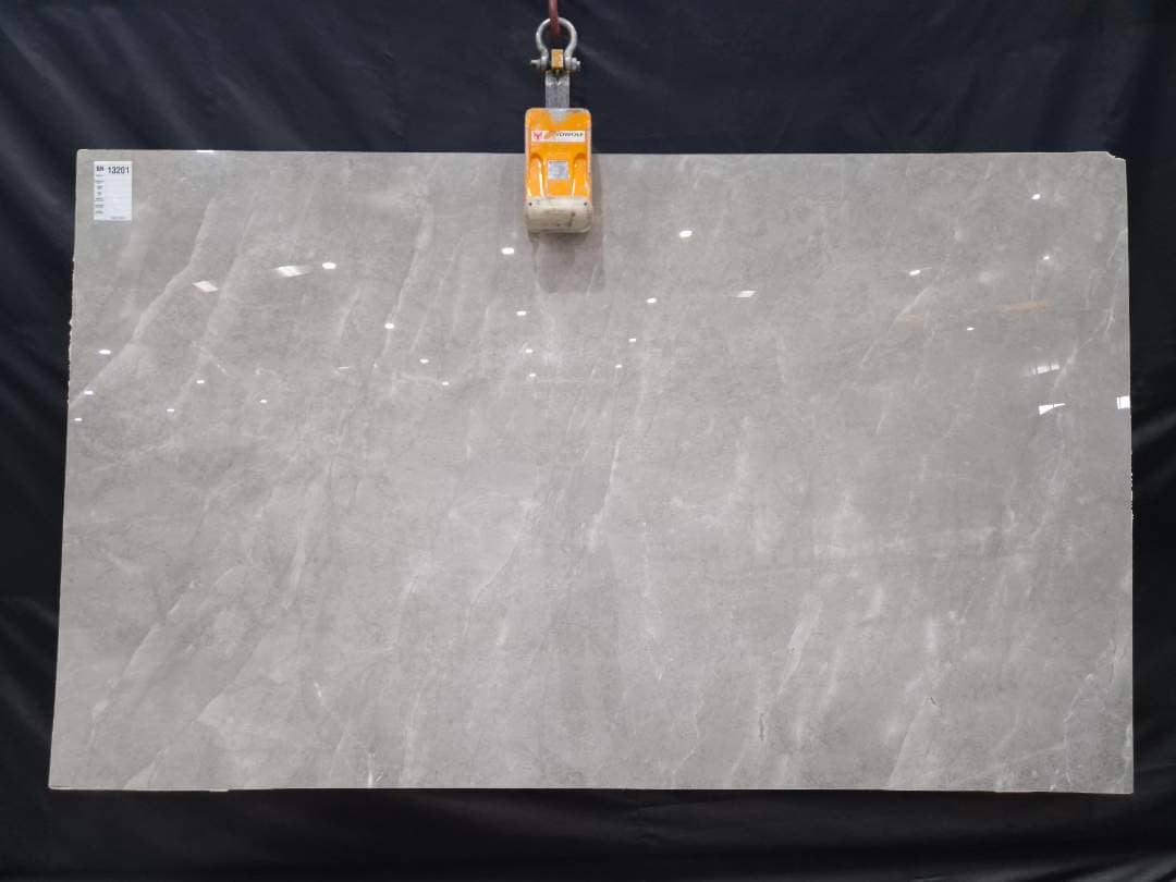 Kansas Grey Polished marble slab in Grey