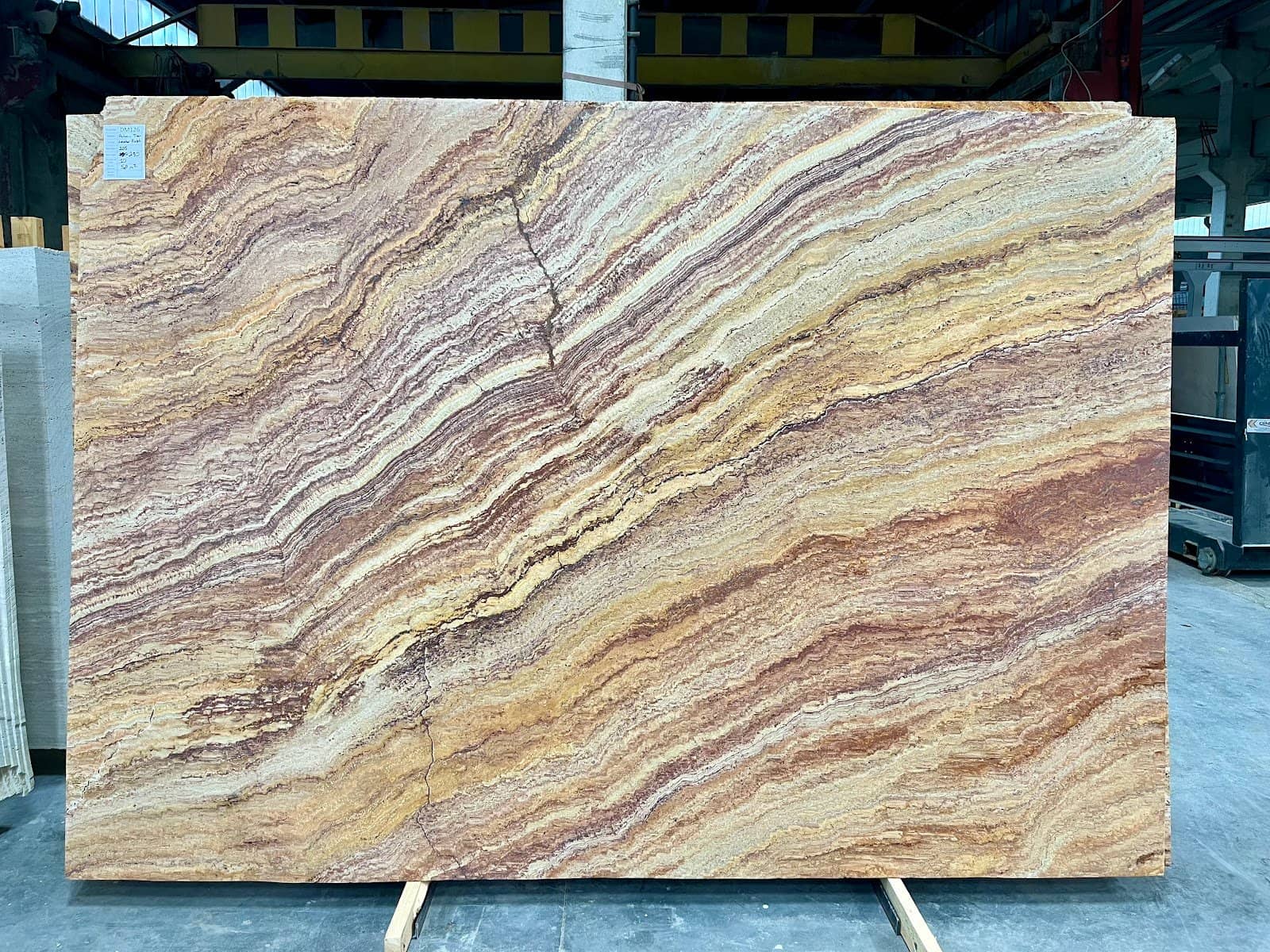 Autumn Travertine brushed travertine slab