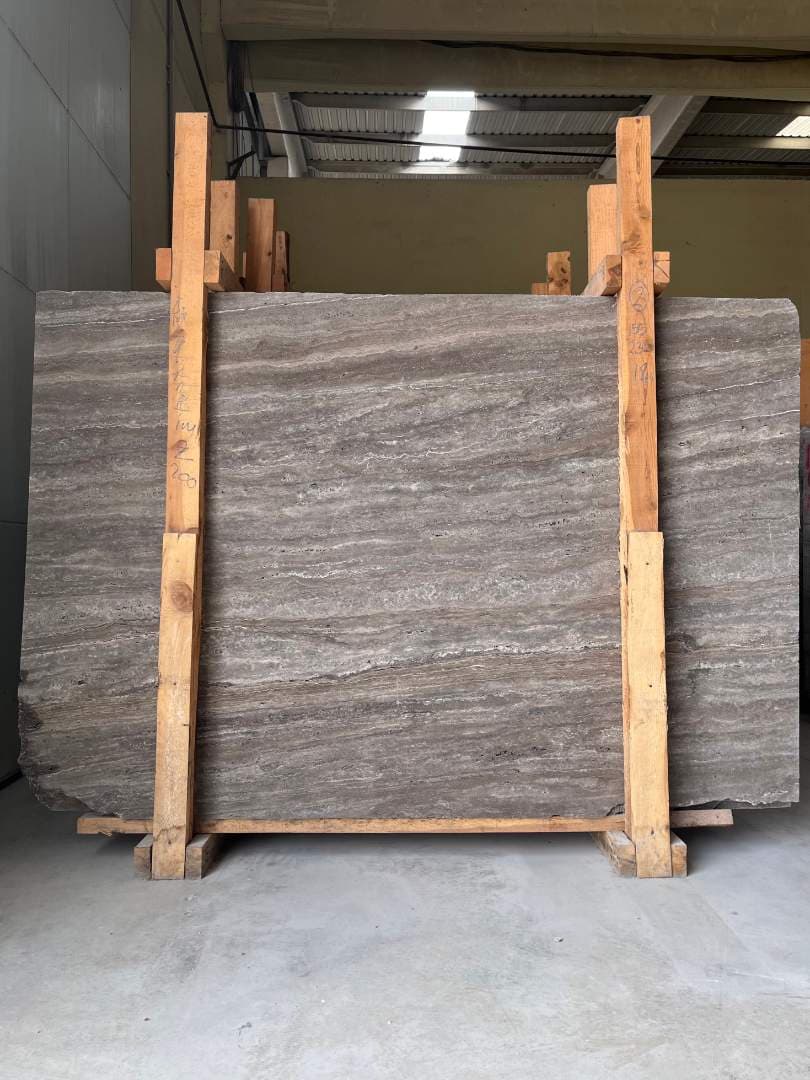 Silver Travertine Honed travertine slab