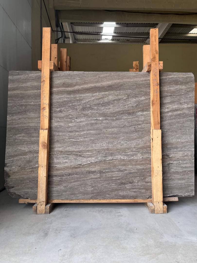 Silver Travertine Honed travertine slab