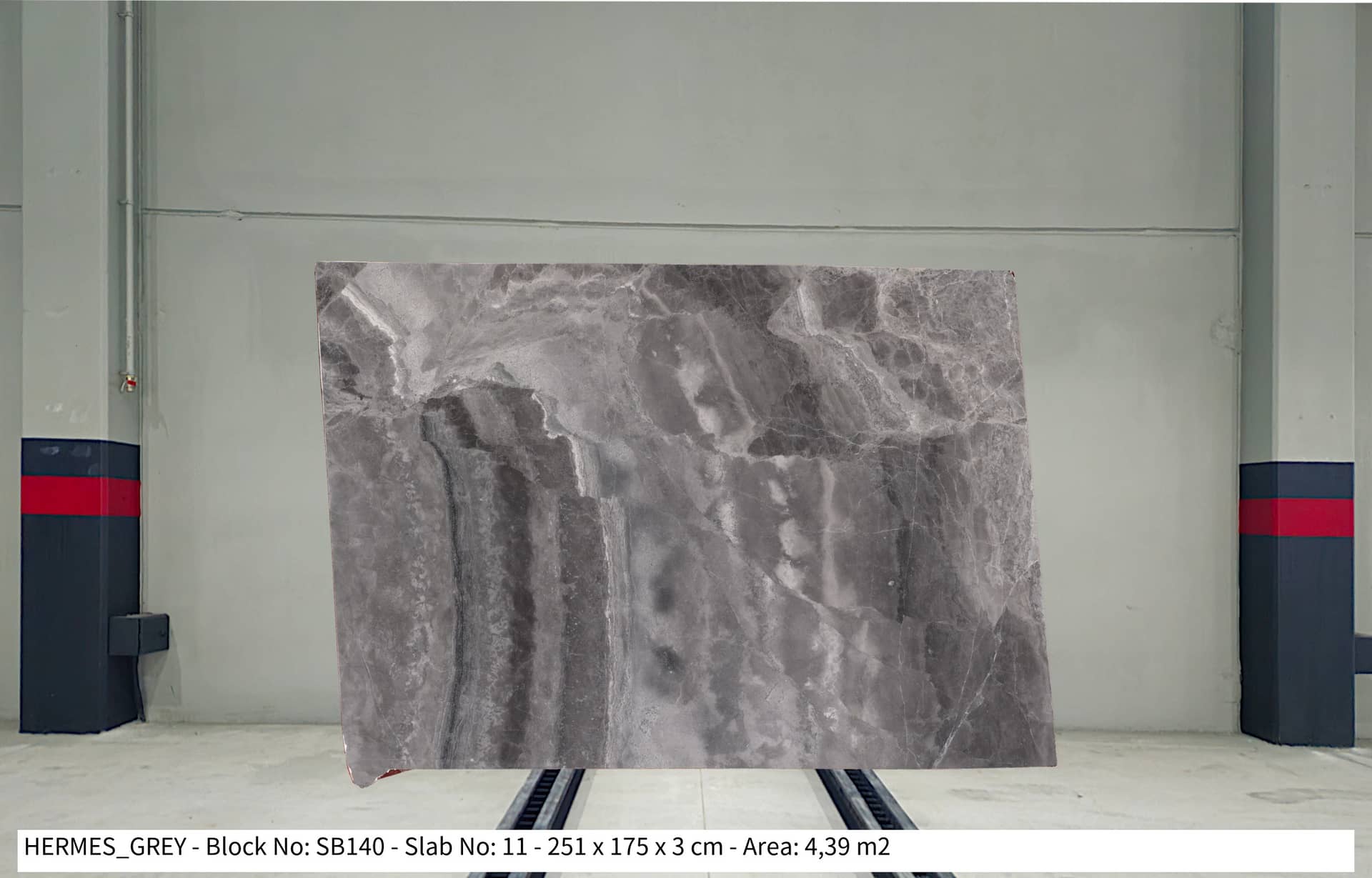 HERMES GREY Polished marble slab