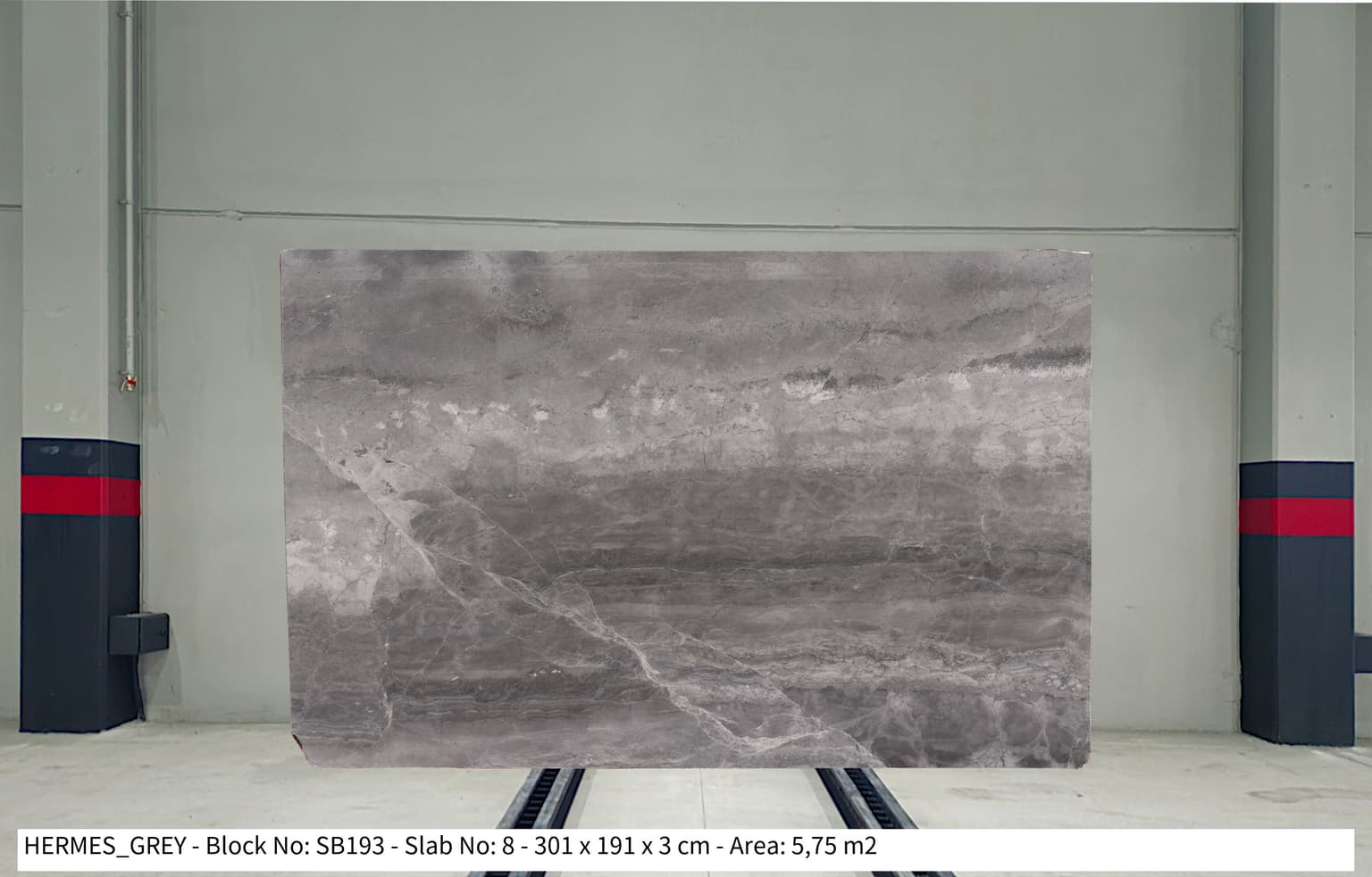 HERMES GREY Polished marble slab