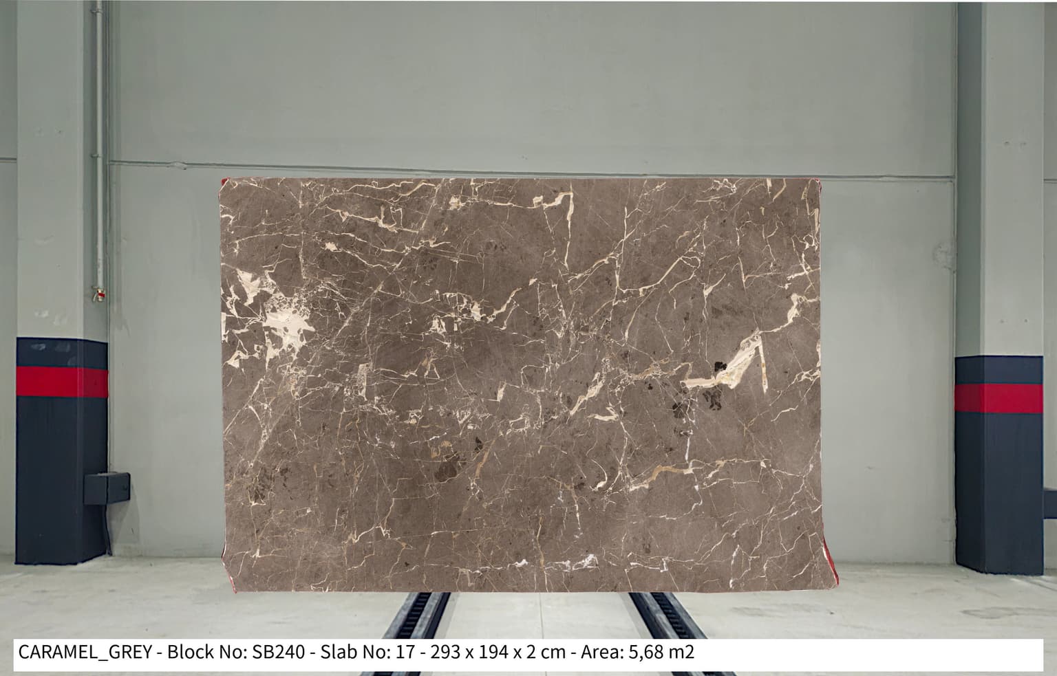 CARAMEL GREY Polished marble slab