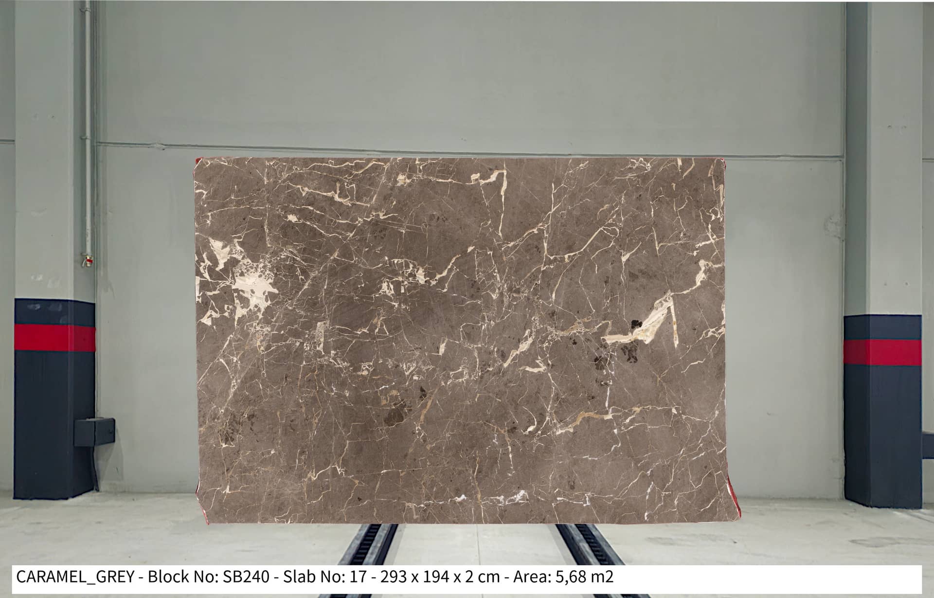 CARAMEL GREY Polished marble slab