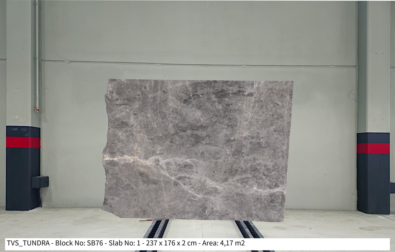 TVS TUNDRA Polished marble slab in Grey