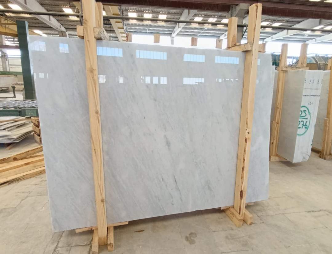 Crystal White Polished marble slab