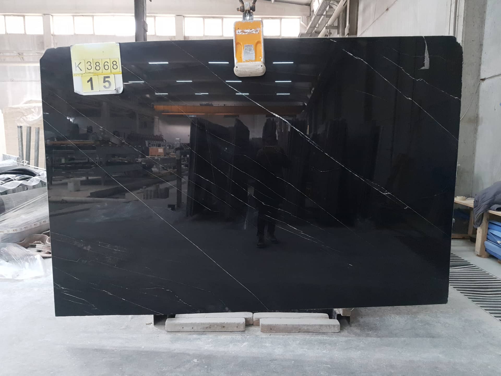 Alexander Black Polished marble slab