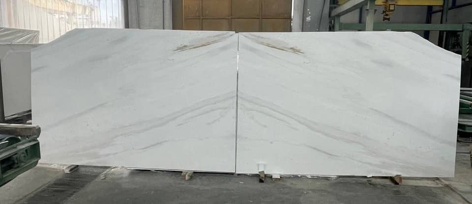 Thassos Bookmatch polished marble slab