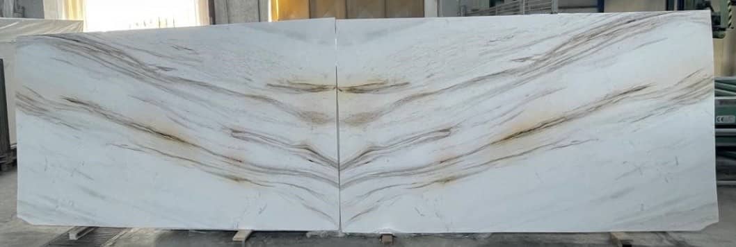 Thassos Gold Vein polished marble slab