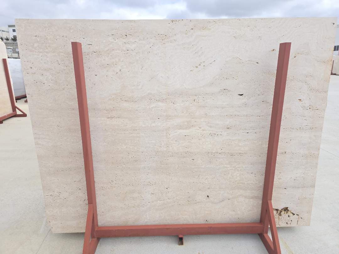 Super Light Travertine Raw travertine slab