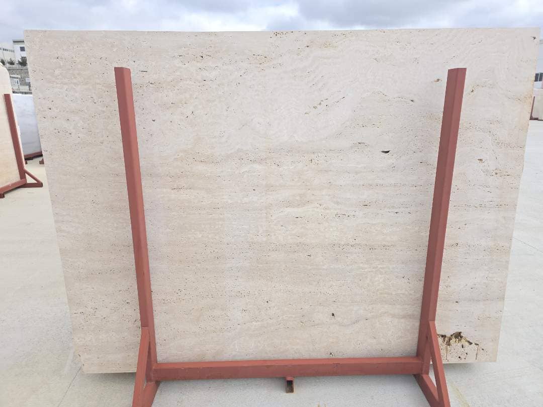 Super Light Travertine Raw travertine slab