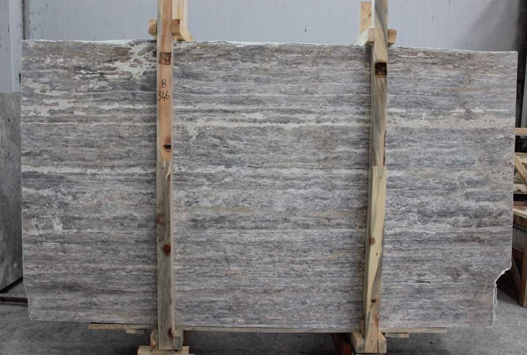 Silver Travertine Honed marble slab